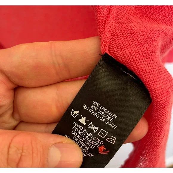 Women's Small Nic & Zoe Orange Linen Blend Cropped Cardigan Sweater - Picture 4 of 5